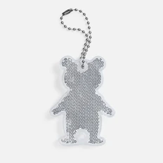 Светоотражатель пешеходный с цепочкой «Мишка», белый фото