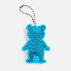 Светоотражатель пешеходный с цепочкой «Мишка», синий фото