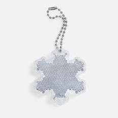 Светоотражатель пешеходный с цепочкой «Снежинка», белый фото