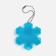 Светоотражатель пешеходный с цепочкой «Снежинка», синий фото