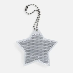 Светоотражатель пешеходный с цепочкой «Звезда», белый фото