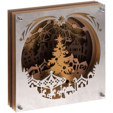 Светильник Merry Christmas, крафт / серебряный фото