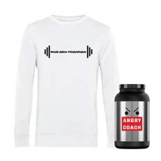 Свитшот Angry Coach «Еще два подхода», белый фото