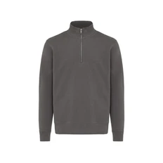 Свитшот на молнии Iqoniq Elgon из переработанного хлопка, 300 г/м², темно-серый фото