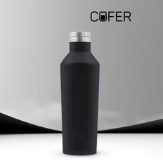 Термобутылка Cofer E-shape, soft-touch, черная фото