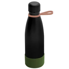 Термобутылка герметичная вакуумная Olivia To Go, 480 мл, черная / коричневая фото