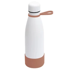 Термобутылка герметичная вакуумная Olivia To Go, белая / коричневая фото