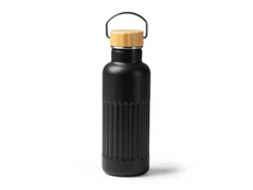 Термобутылка с бамбуковой крышкой Nobuk, 500 мл, черная фото
