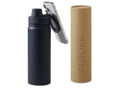 Термобутылка вакуумная с MagSafe-держателем Waterline Insider, 600 мл, синяя фото