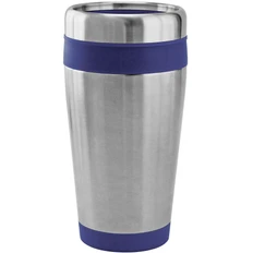 Термокружка дорожная с крышкой Хит. 450 мл, серый, синий фото