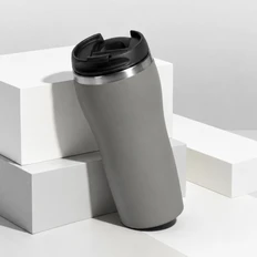 Термокружка Double Wall Mug С1, soft-touch, 350 мл, серая фото