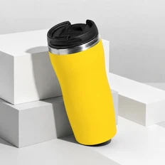 Термокружка «Double Wall Mug С1, soft-touch, 350 мл, желтая фото
