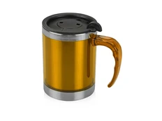 Термокружка Эвбея, 400 мл., золотая/ черная фото