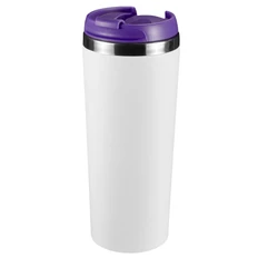 Термокружка Komo White, 420 мл, белая / фиолетовая фото