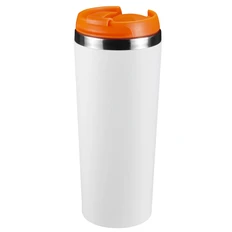 Термокружка Komo White, 420 мл, белая / оранжевая фото