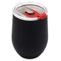 Термокружка с двойной стенкой Softo To Go, soft-touch, черная / красная фото