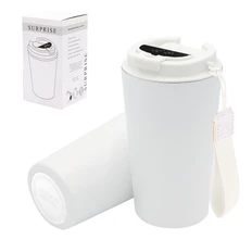 Термокружка Surprise To Go с индикатором, белая фото