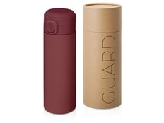 Термокружка вакуумная c кнопкой Waterline Guard, soft touch, 400 мл, красная фото