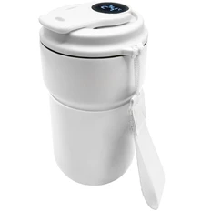 Термокружка вакуумная герметичная с дисплеем Clive To Go, белая фото