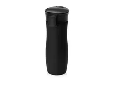 Термокружка вакуумная герметичная Waterline Streamline, soft-touch, тубус, черная фото