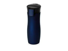 Термокружка вакуумная герметичная Waterline Streamline, soft-touch, тубус, синяя фото