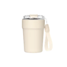 Термокружка вакуумная Monaco, 400 мл, бежевая фото