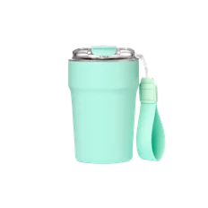 Термокружка вакуумная Monaco, 400 мл, бирюзовая фото