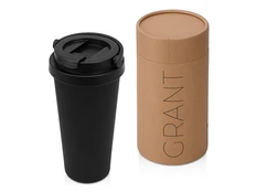 Термокружка вакуумная Waterline Grant, soft-touch, тубус, черная фото