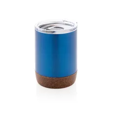 Термокружка вакуумная из переработанной нержавеющей стали XD Collection Cork, 180 мл, синяя фото
