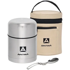 Термос для еды в чехле «Арктика», 500 мл, стальной / бежевый фото
