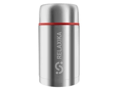 Термос для еды в чехле Relaxika 301, 1200 мл, серебристый фото
