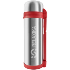 Термос для еды и напитков Relaxika 1800, стальной / красный фото