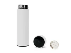 Термос Family Mark Led, soft touch, белый фото