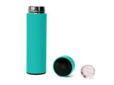 Термос Family Mark Led, soft touch, бирюзовый фото