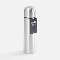 Термос Plain 500, ver.2, серебристый фото