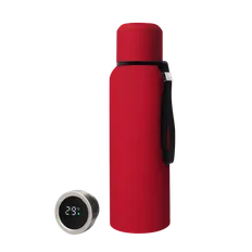 Термос с датчиком температуры Cofer S-travel New, soft touch, 750 мл, красный фото