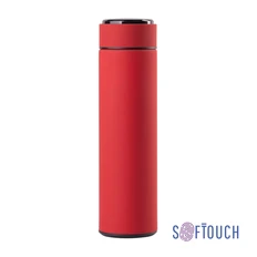 Термос с индикацией температуры Softouch «Бостон Next», 500 мл, soft touch, красный фото