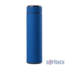 Термос с индикацией температуры Softouch «Бостон Next», 500 мл, soft touch, синий фото