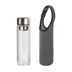 Термос с индикацией температуры Softouch «Остин», 320 мл, прозрачный / серебристый фото