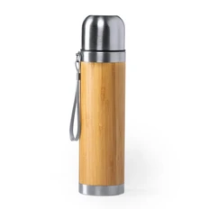 Термос вакуумный стальной Tiaky, 420 мл, светлое дерево / хром фото