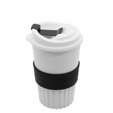 Термостакан Classic White Green Line, 350 мл, белый / черный фото