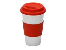 Термостакан фарфоровый с двойными стенками Toronto, красный / белый фото