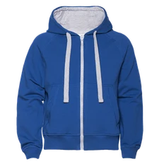 Толстовка детская с капюшоном на молнии Stan 61J, 260 гр/м2, футер без начеса, синяя фото