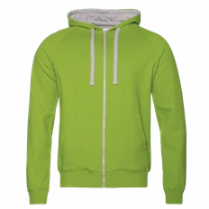Толстовка мужская с капюшоном на молнии Stan 61, 260 гр/м2, ярко-зеленая фото