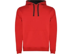 Толстовка мужская с капюшоном Roly Urban, красная / черная фото