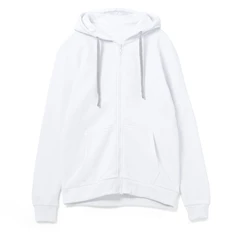 Толстовка на молнии с капюшоном Unit Siverga Heavy, белая фото