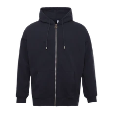 Толстовка с капюшоном на молнии Оne Size, футер без начеса, черная фото