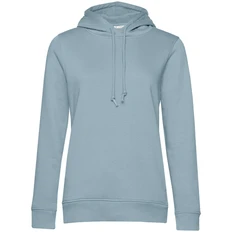Толстовка с капюшоном женская B&C BNC Organic, серо-голубая фото