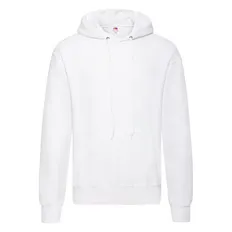 Толстовка с начесом Fruit of the Loom Classic Hooded Sweat 280, белая фото