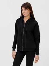 Толстовка унисекс оверсайз на молнии Molti Zippy Terry, черная фото